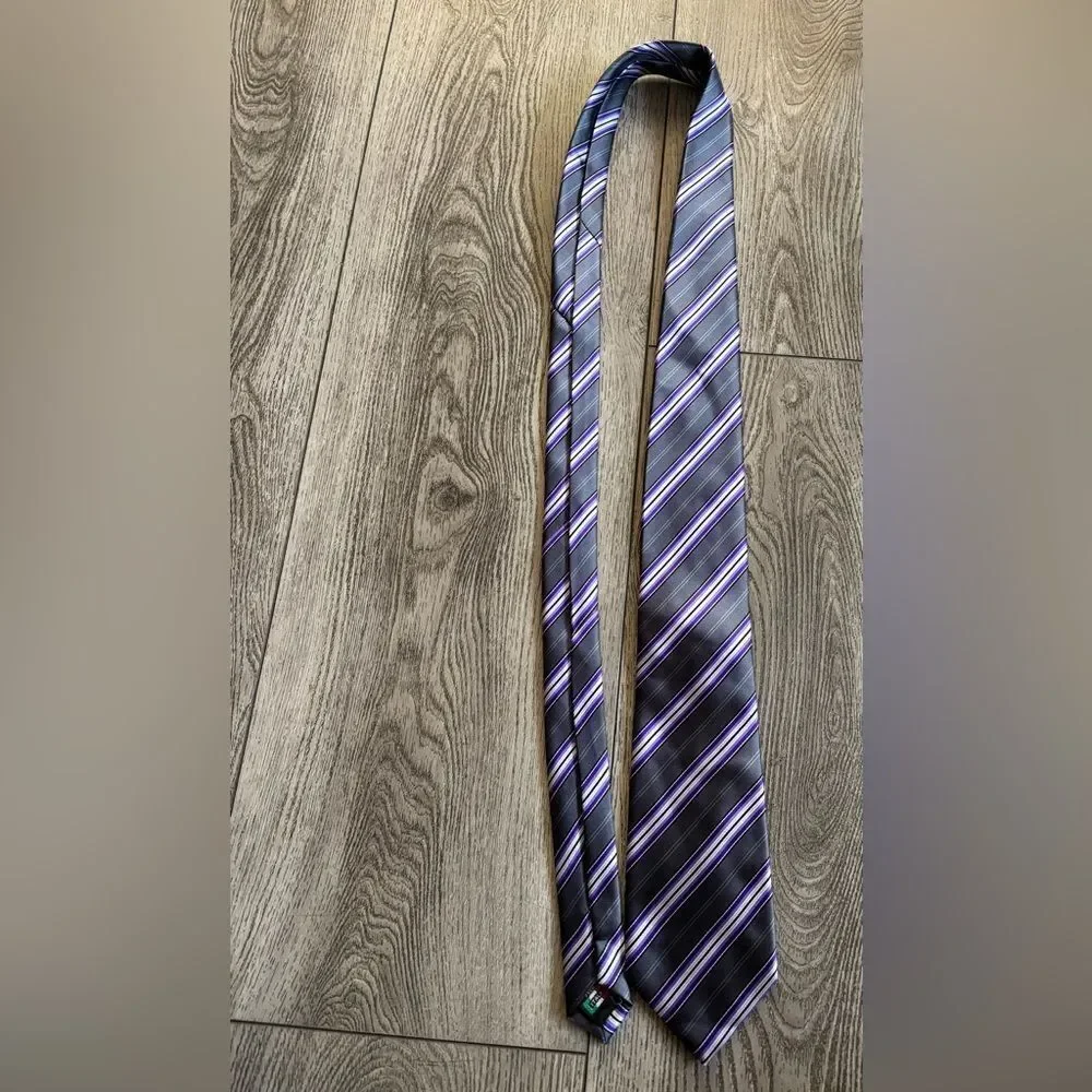 Brand Q Elegant Striped Purple Tie